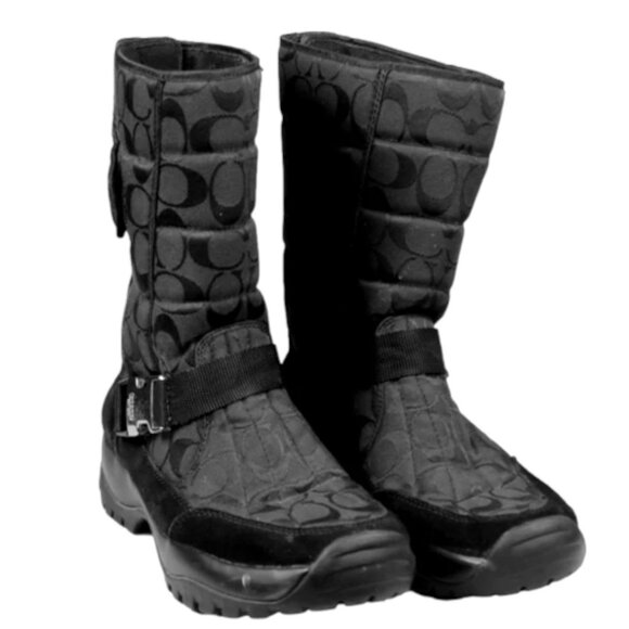 COACH 'Sharron' Signature C and Suede Boots - Picture 1 of 5